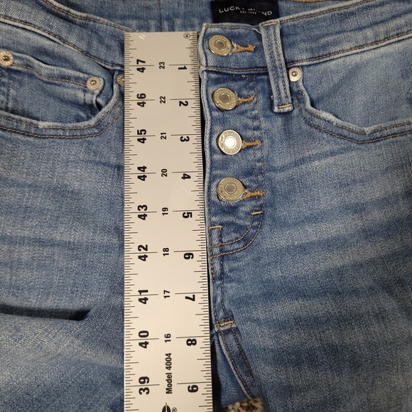 Lucky Brand Ava Jeans Womens 2/26R Blue Denim Mid Rise Skinny Button Fly Retro - Picture 4 of 14
